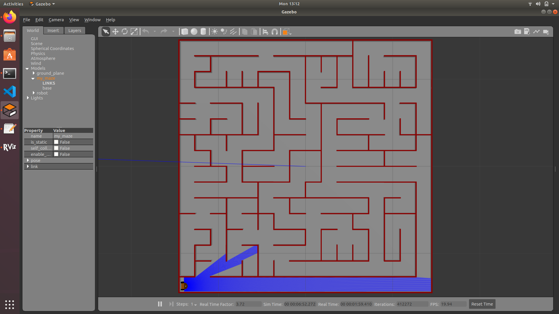 Micromouse maze in Gazebo